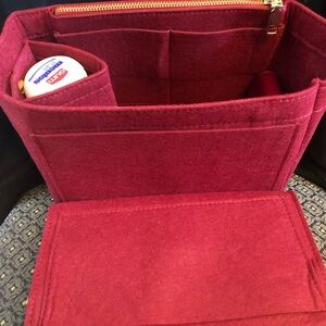 Purse tote small Insert+Zip Protector Organizer RED protect your interior